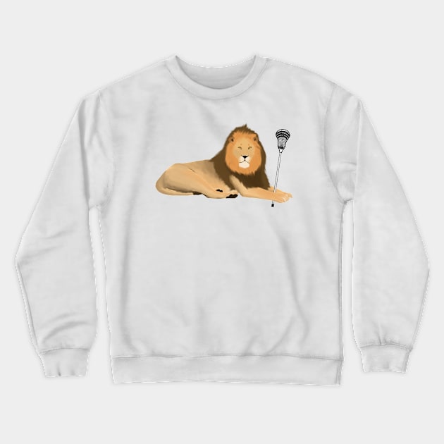 Lacrosse Lion Crewneck Sweatshirt by College Mascot Designs